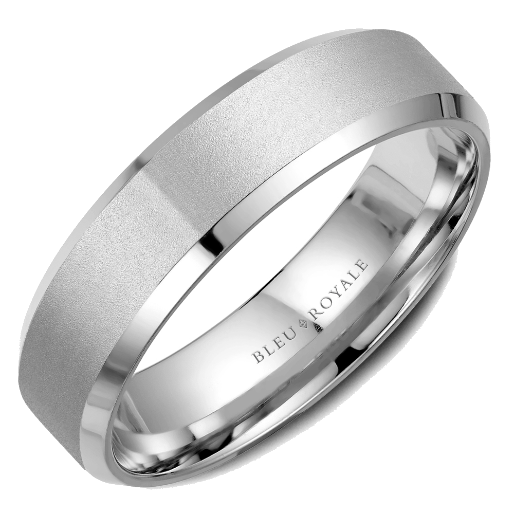 Crown Ring Bleu Royale Men's Band | 14K Gold | 6.5mm | RYL-023W65SB — photo 1 of 2