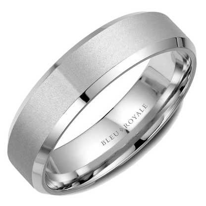 Crown Ring Bleu Royale Men's Band | 14K Gold | 6.5mm | RYL-023W65SB — photo 1 of 2