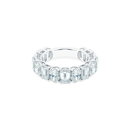 18k white gold mixed shape diamond band 110-8635