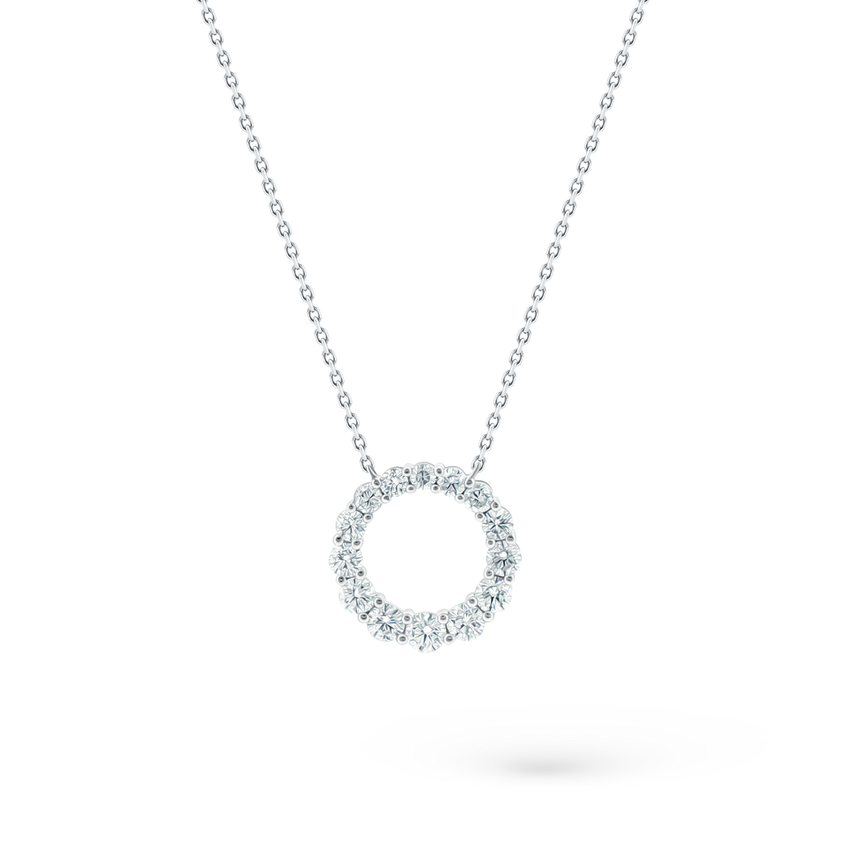 160-5396 — 1.55ct 18k White Gold Diamond Circle Pendant