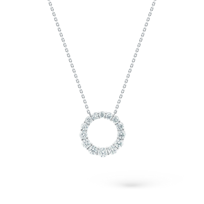160-5396 — 1.55ct 18k White Gold Diamond Circle Pendant