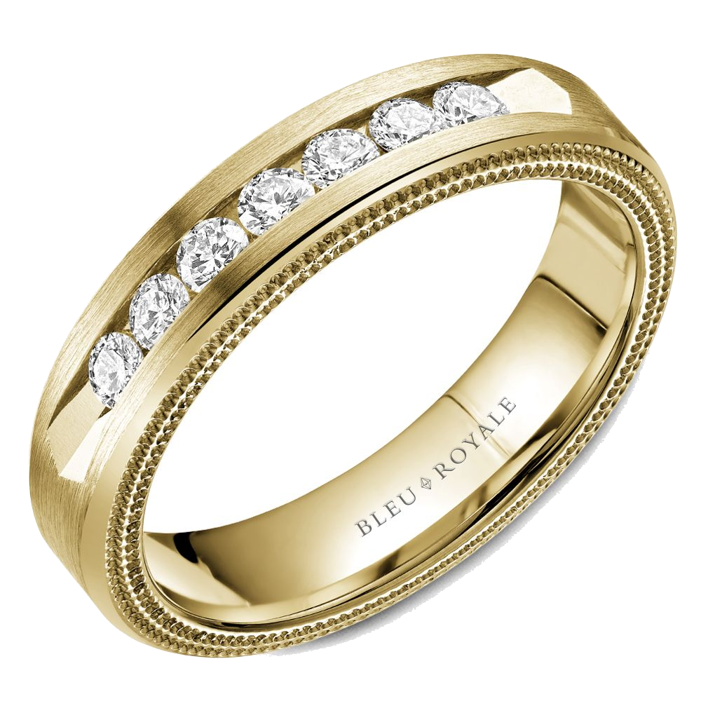 Crown Ring Bleu Royale Men's Band | 14K Gold | 5.5mm | RYL-085YD55 — photo 1 of 2