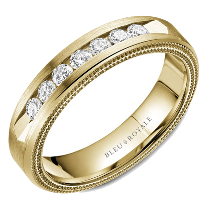 Crown Ring Bleu Royale Men's Band | 14K Gold | 5.5mm | RYL-085YD55 — photo 1 of 2