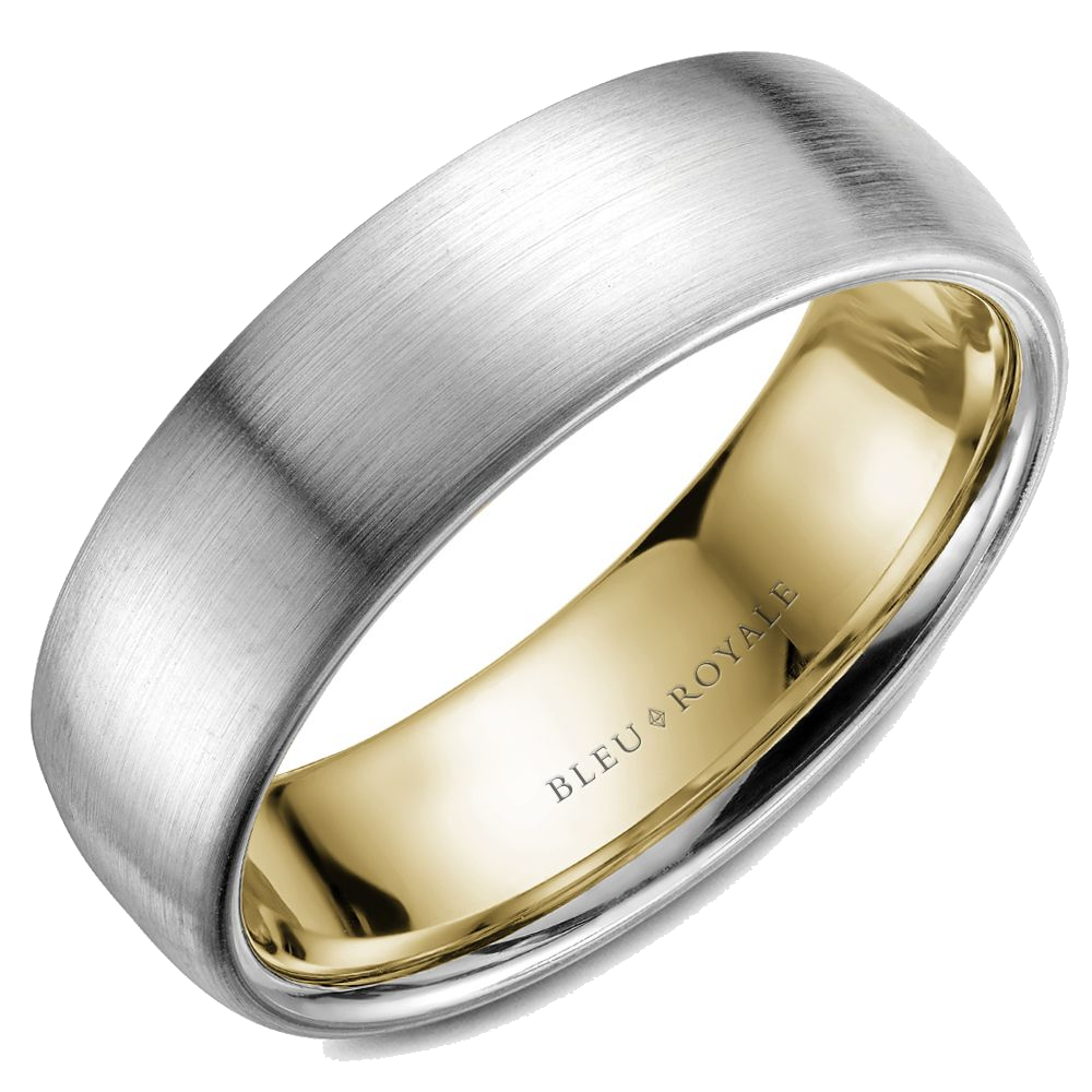 Crown Ring Bleu Royale Men's Band | 14K Gold | 6.5mm | RYL-017WY65 — photo 1 of 2