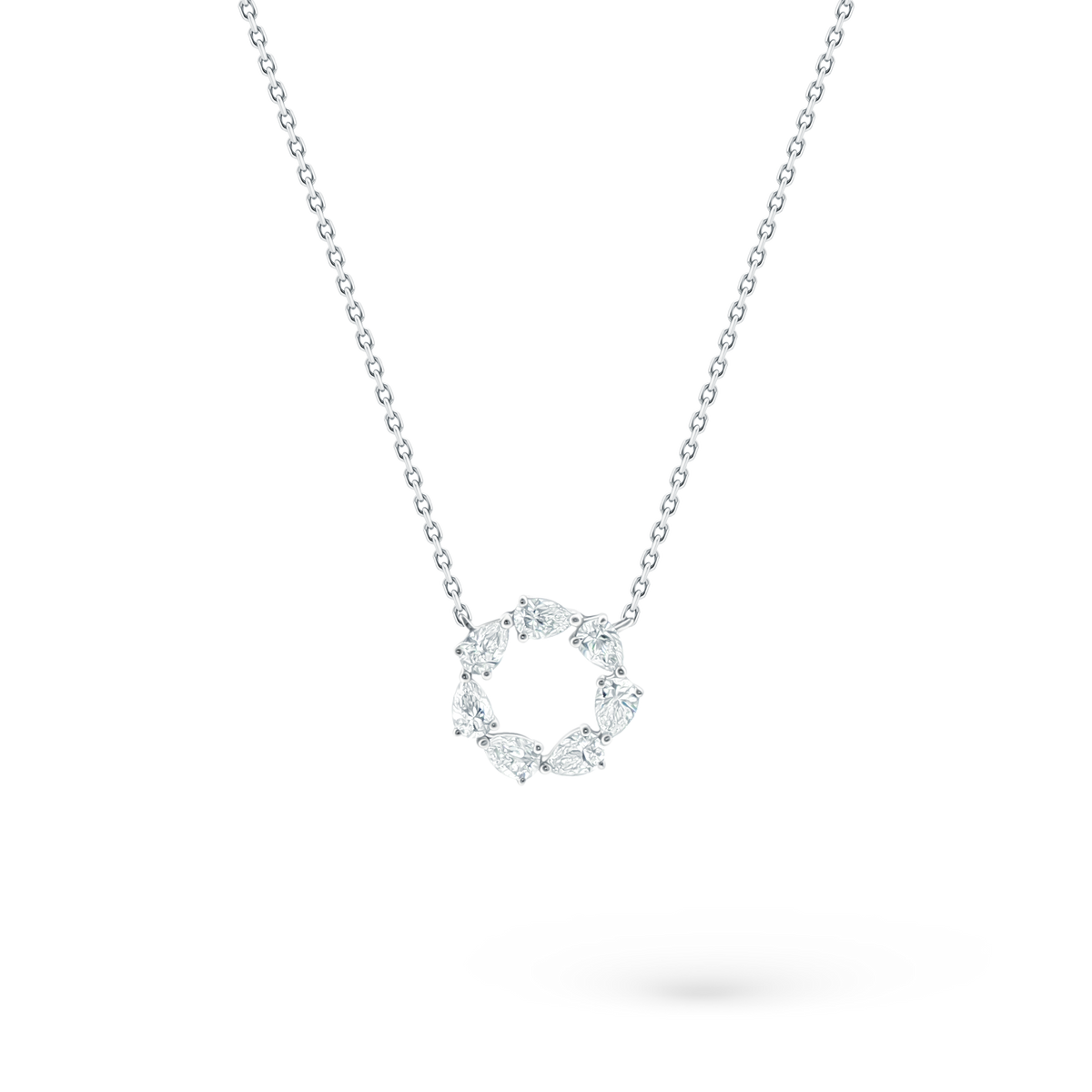 160-5390 — 1.10ct 18k White Gold Diamond Circle Pendant