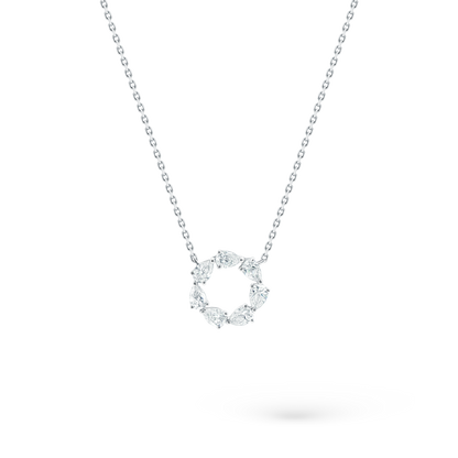 160-5390 — 1.10ct 18k White Gold Diamond Circle Pendant