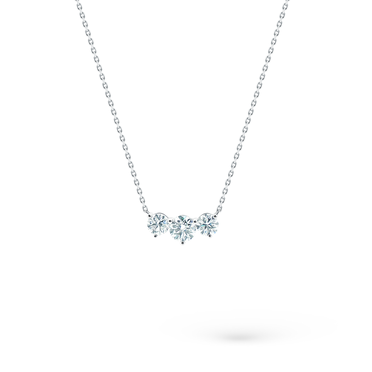 160-5394 — 1.20ct 18k White Gold Three-Stone Diamond Pendant
