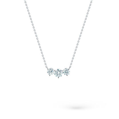 160-5394 — 1.20ct 18k White Gold Three-Stone Diamond Pendant