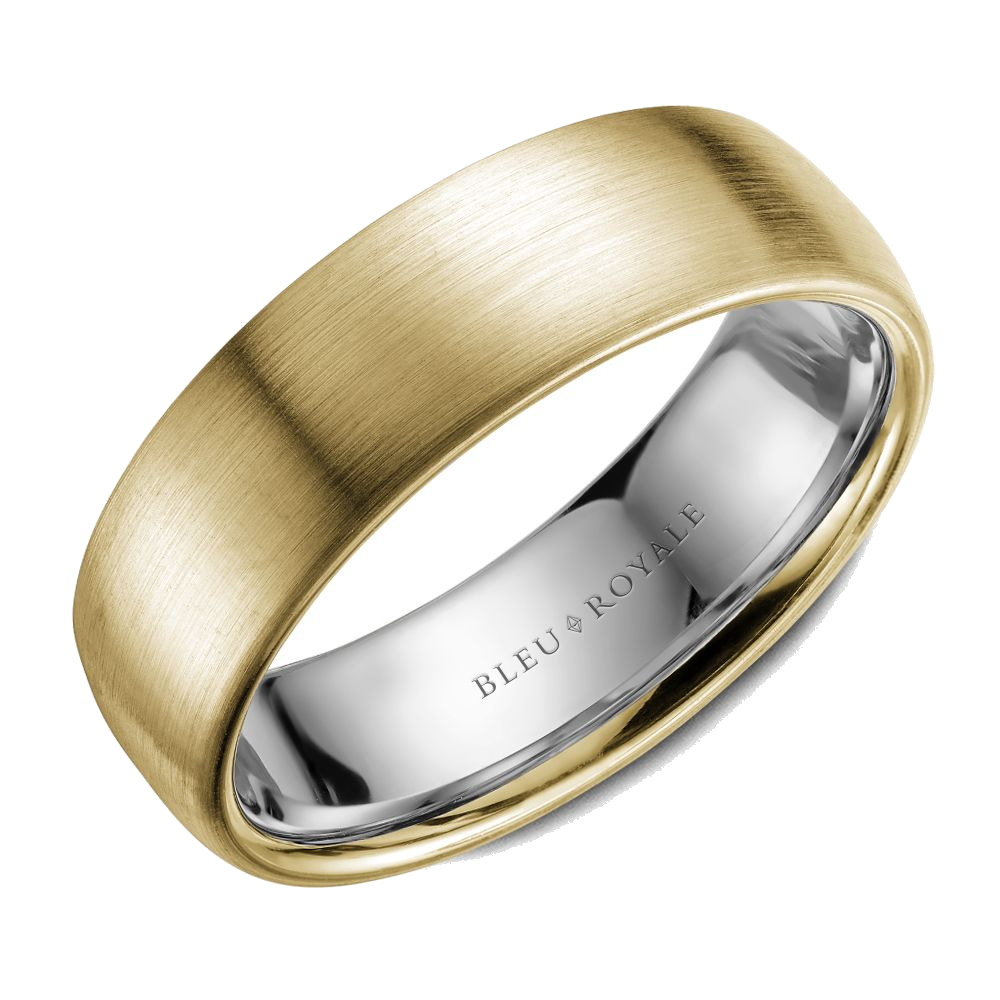 Crown Ring Bleu Royale Men's Band | 14K Gold | 6.5mm | RYL-017YW65 — photo 1 of 2