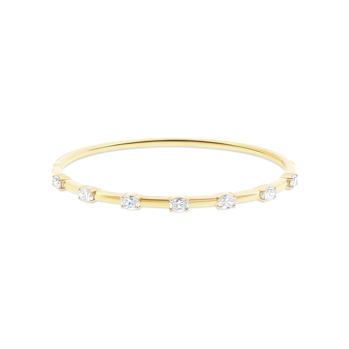 170-4226 1.70ct 18k Yellow Gold Diamond Station Bangle