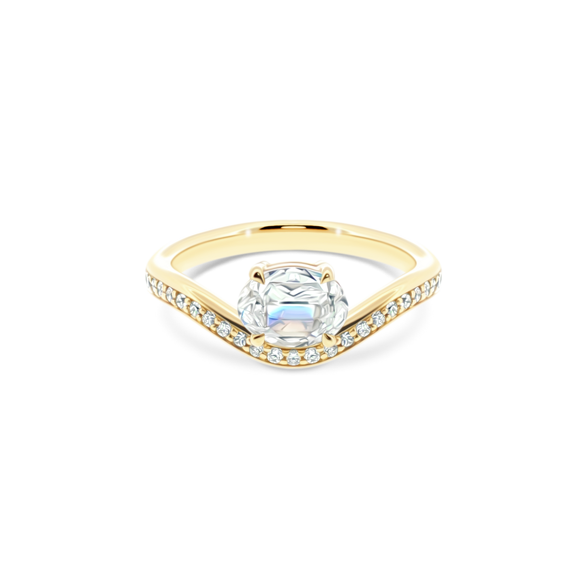 18k yellow gold oval diamond ring 130-2091