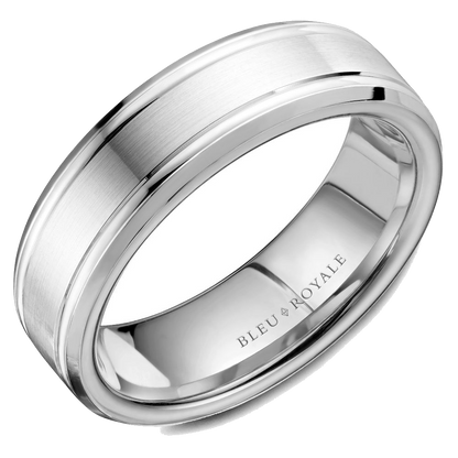Crown Ring Bleu Royale Men's Band | 14K Gold | 6.5mm | RYL-035W65 — photo 1 of 2