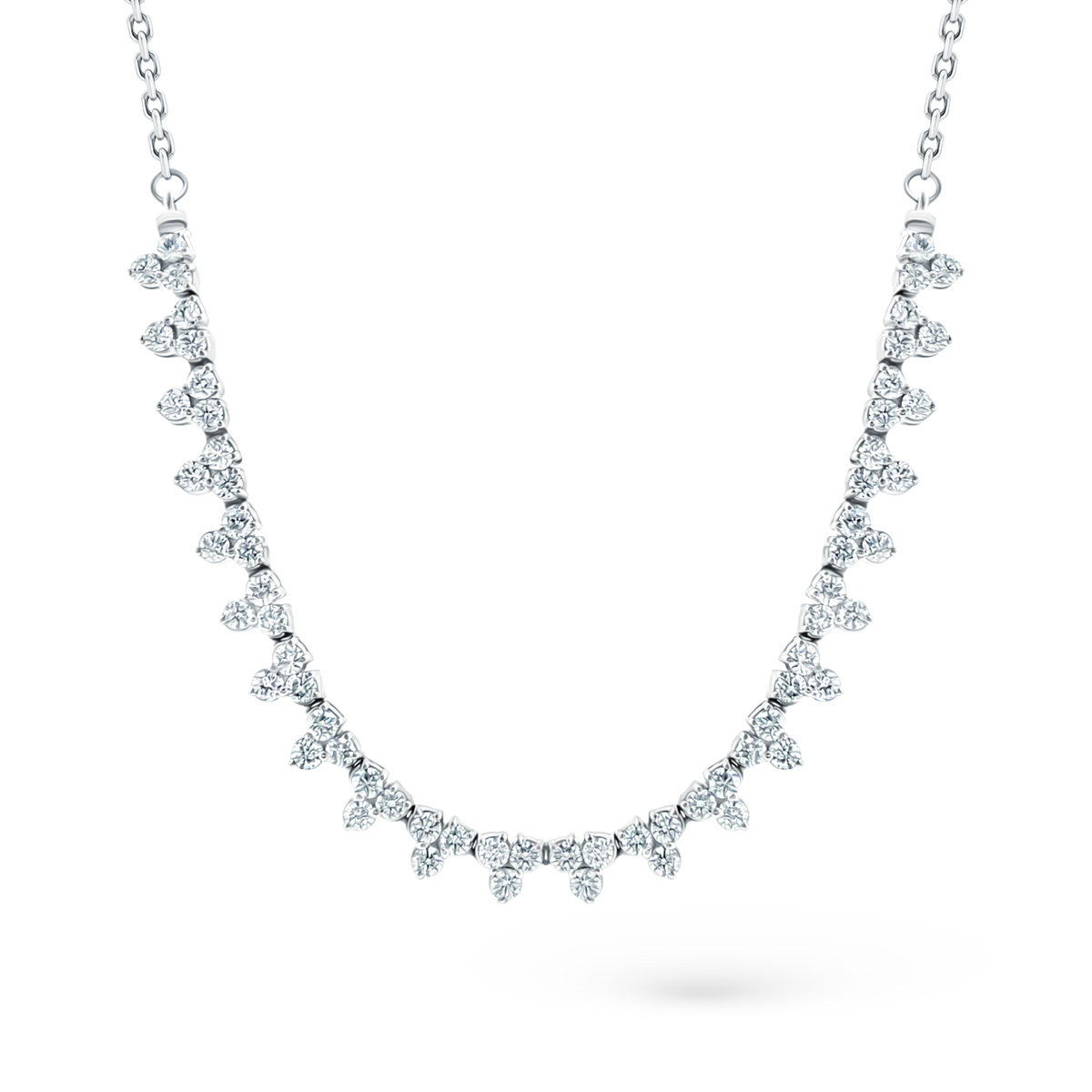 14k white gold diamond riviera necklace 165-1827