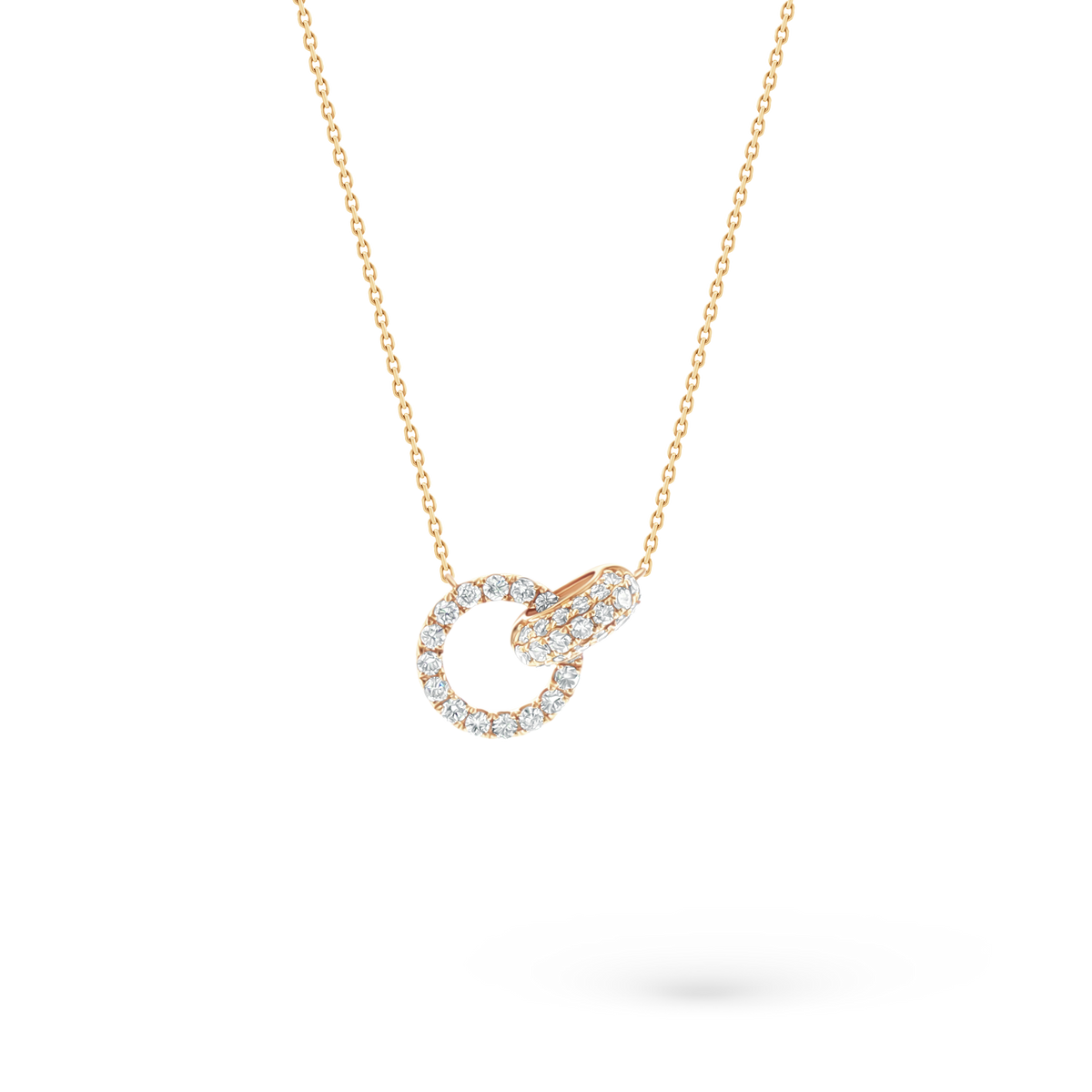 165-1895 — 1.00ct 18k Yellow Gold Diamond Interlocking Circle Pendant