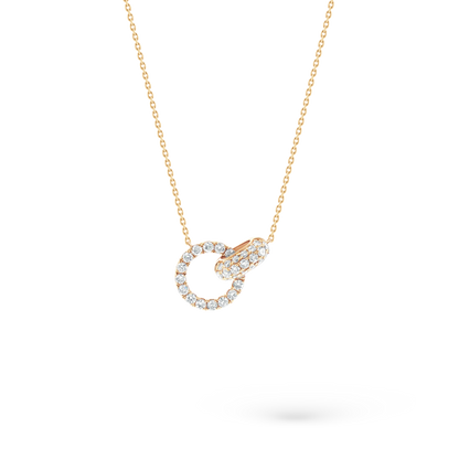 165-1895 — 1.00ct 18k Yellow Gold Diamond Interlocking Circle Pendant