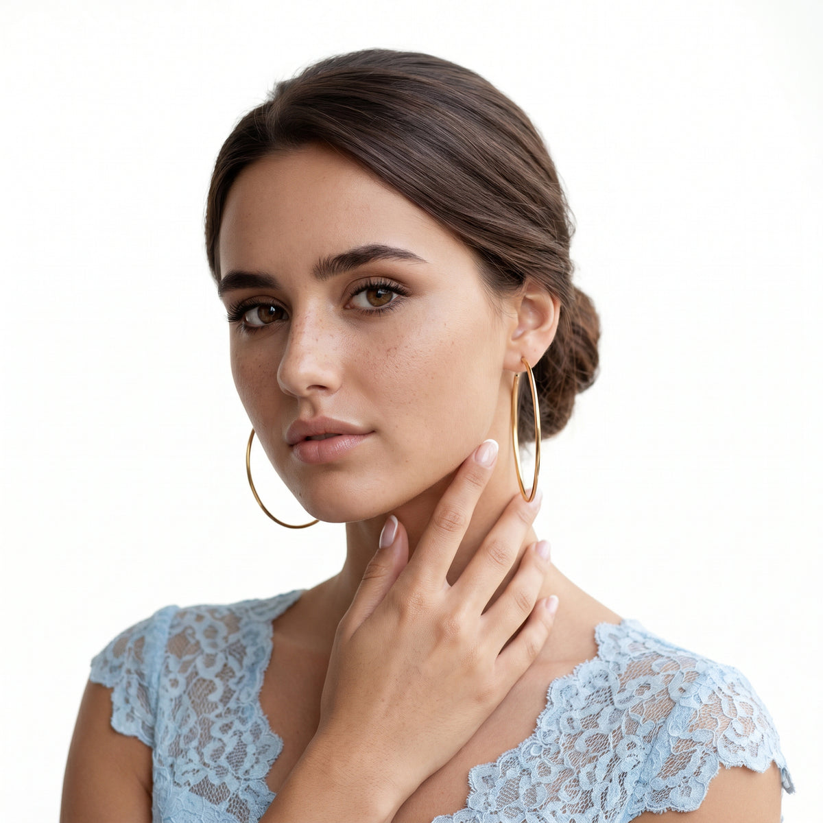 18k Yellow Gold Hoops — photo 2 of 2