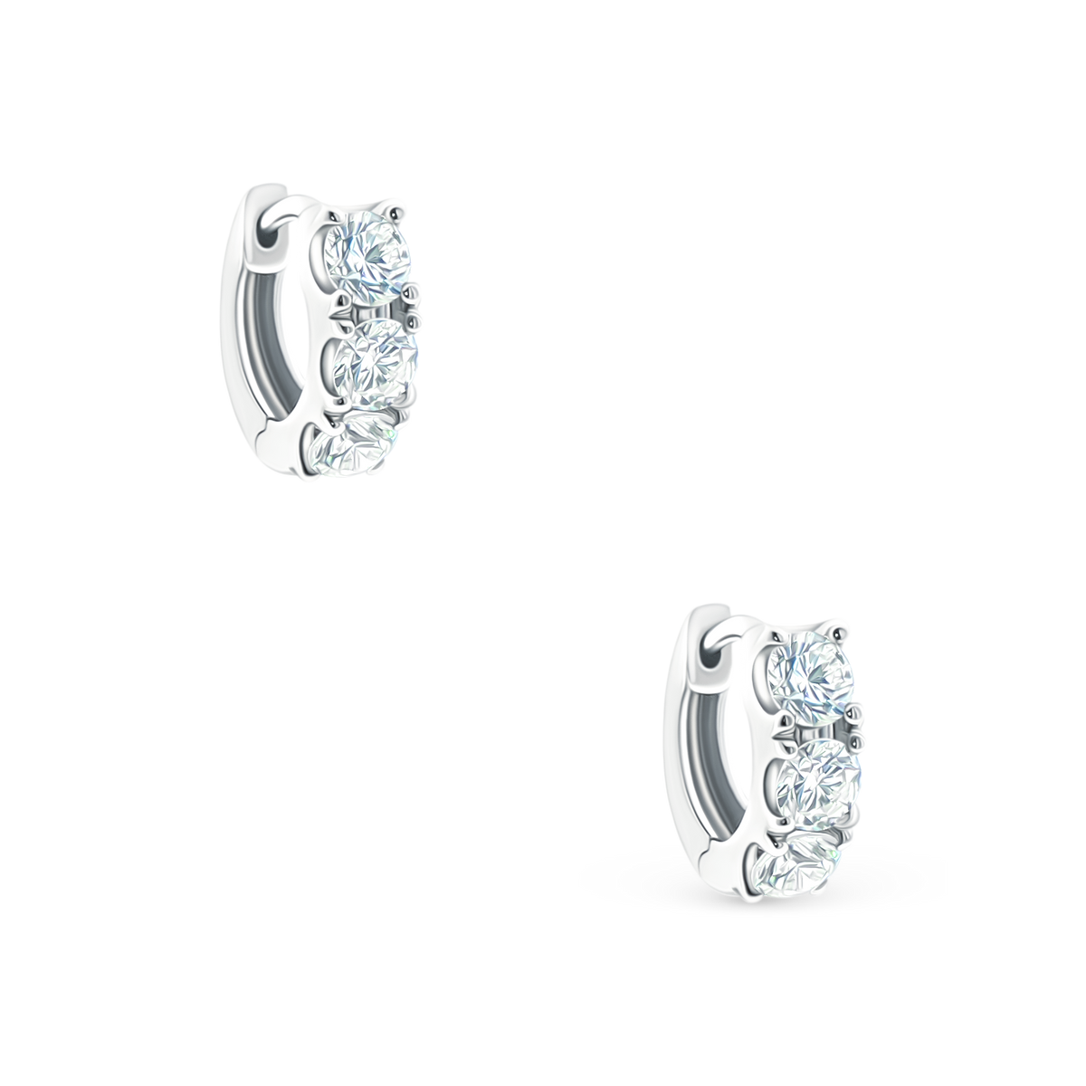 150-6625 1.15ct 18k White Gold Diamond Huggie Hoops