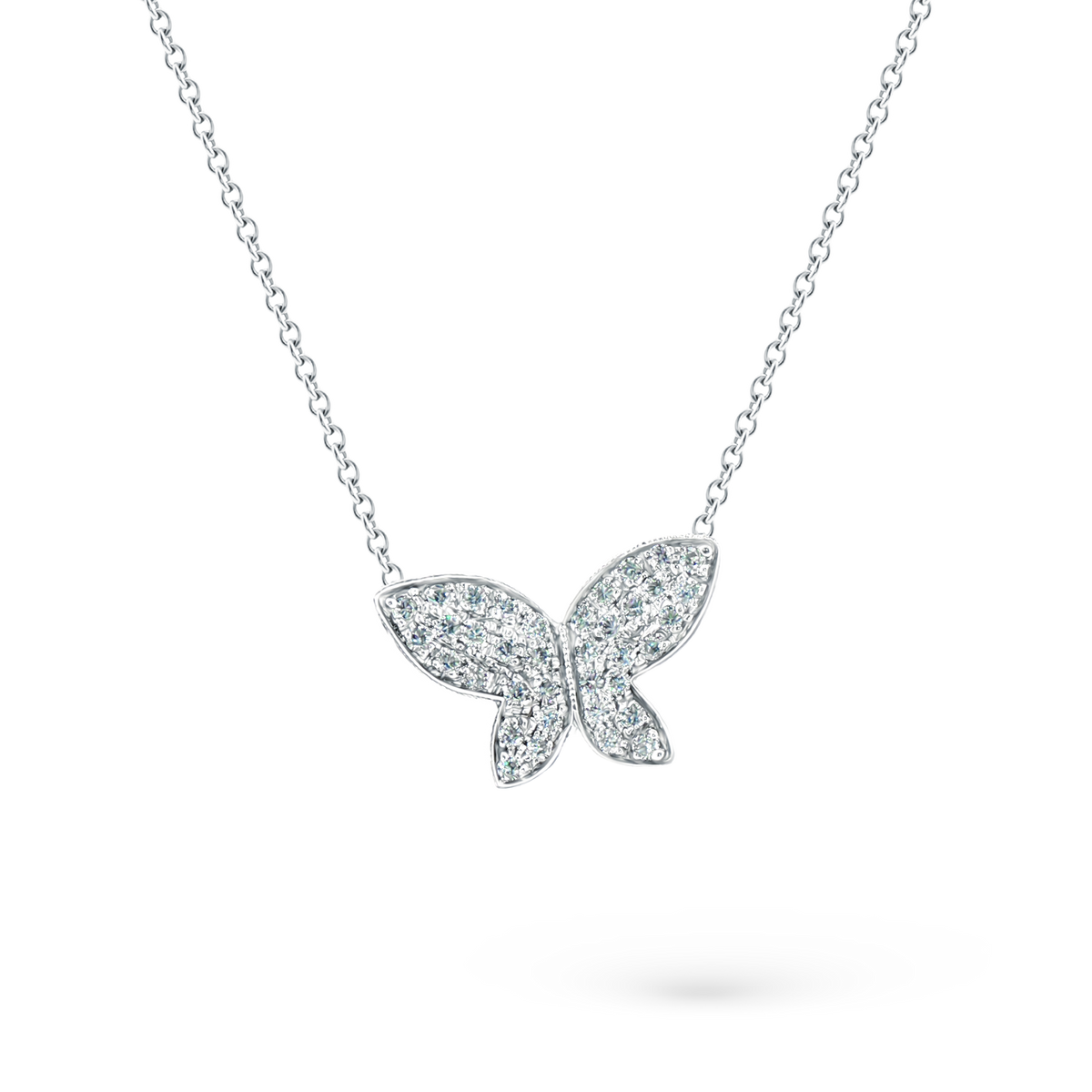 .39ct 14k White Gold Diamond Butterfly Pendant, SKU 160-5366