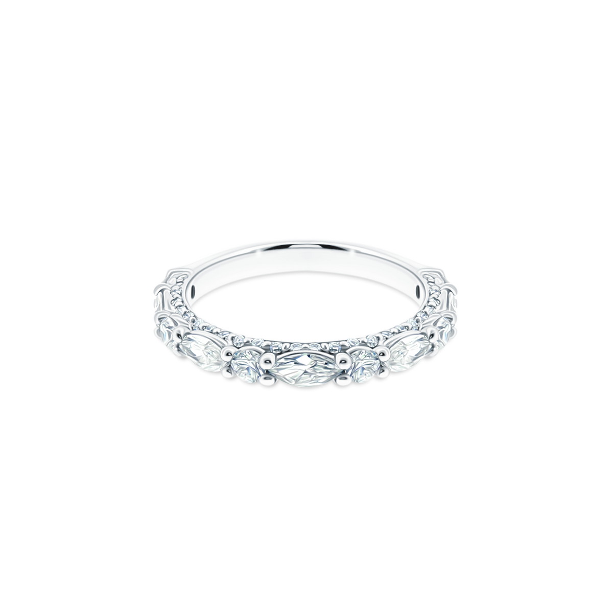 ENG-0490W Verragio Marquise & Round Diamond Eternity Band