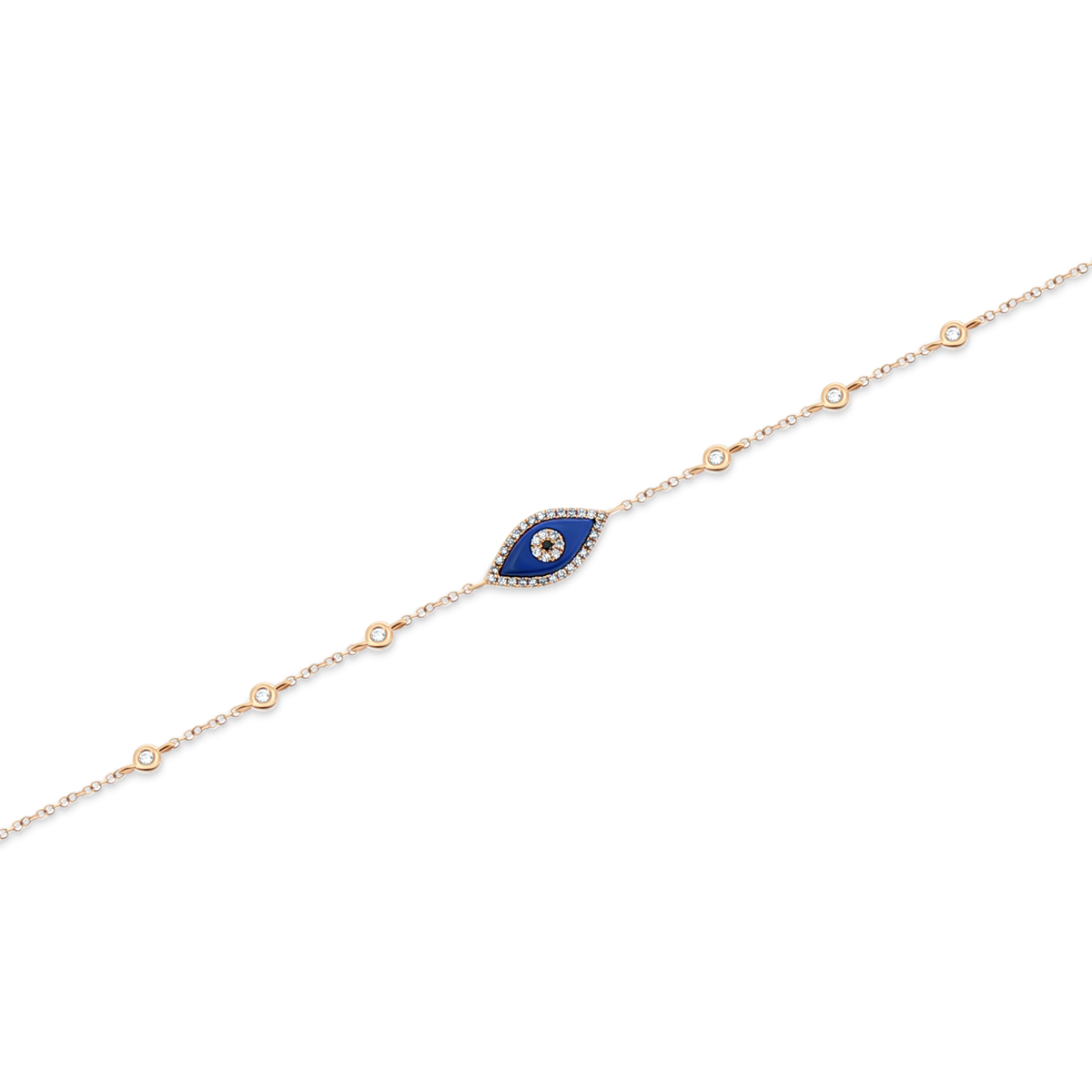 .95ct 14k Yellow Gold Diamond Evil Eye Bracelet, SKU 170-4161