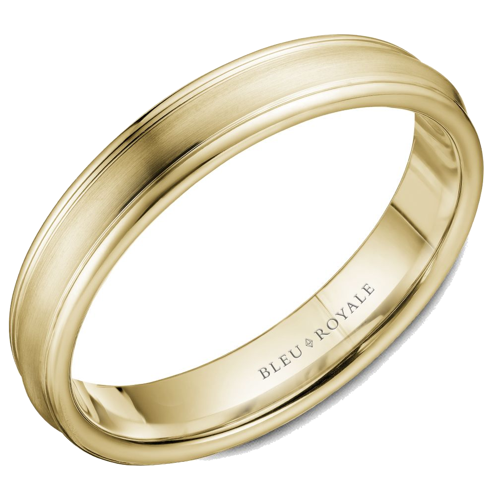 Crown Ring Bleu Royale Men's Band | 14K Gold | 4.5mm | RYL-039Y45 — photo 1 of 2