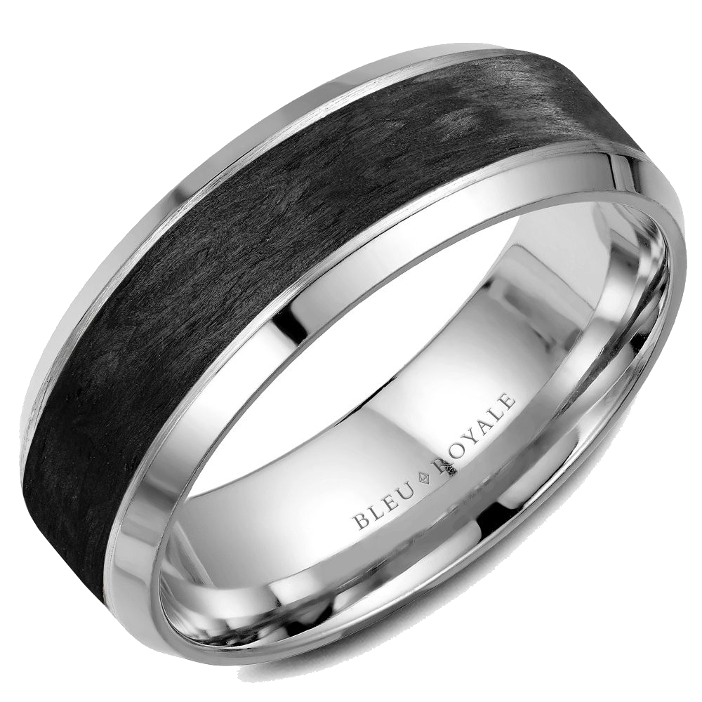 Crown Ring Bleu Royale Men's Band | 14K Gold | 7.5mm | RYL-064W75 — photo 1 of 2