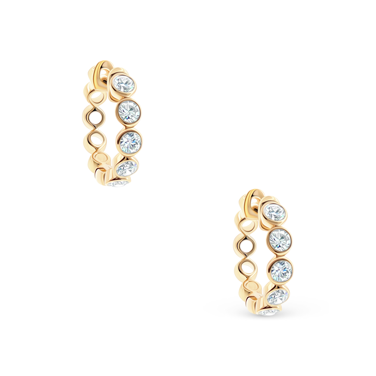 .50ct 14k Yellow Gold Diamond Hoops, SKU 150-6521