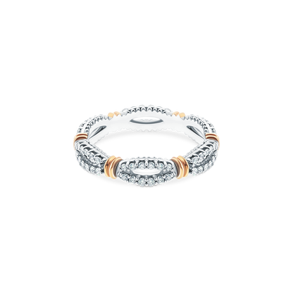 D-W104 Verragio Two-Tone Diamond Cluster Eternity Band
