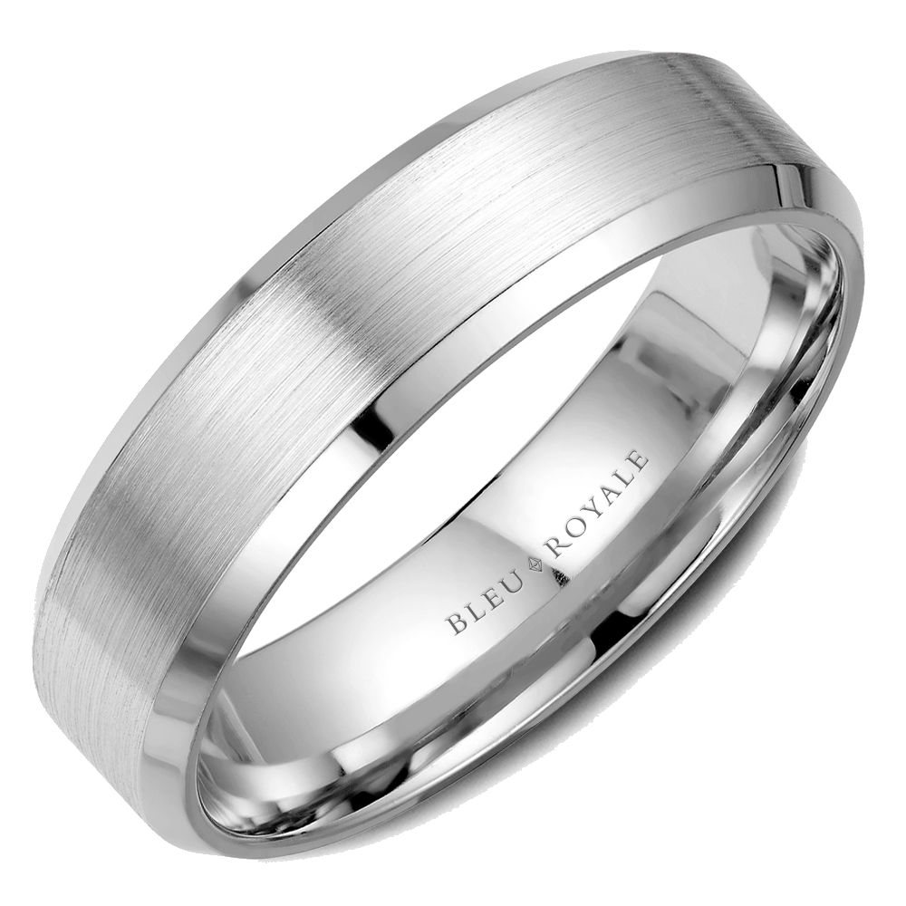 Crown Ring Bleu Royale Men's Band | 14K Gold | 6.5mm | RYL-023W65 — photo 1 of 3