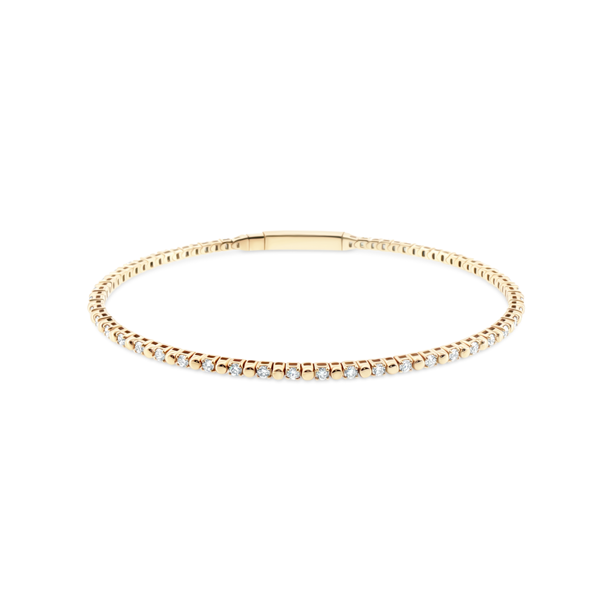 14k yellow gold diamond flexible bangle 170-4196
