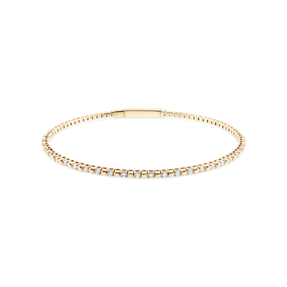 14k yellow gold diamond flexible bangle 170-4196