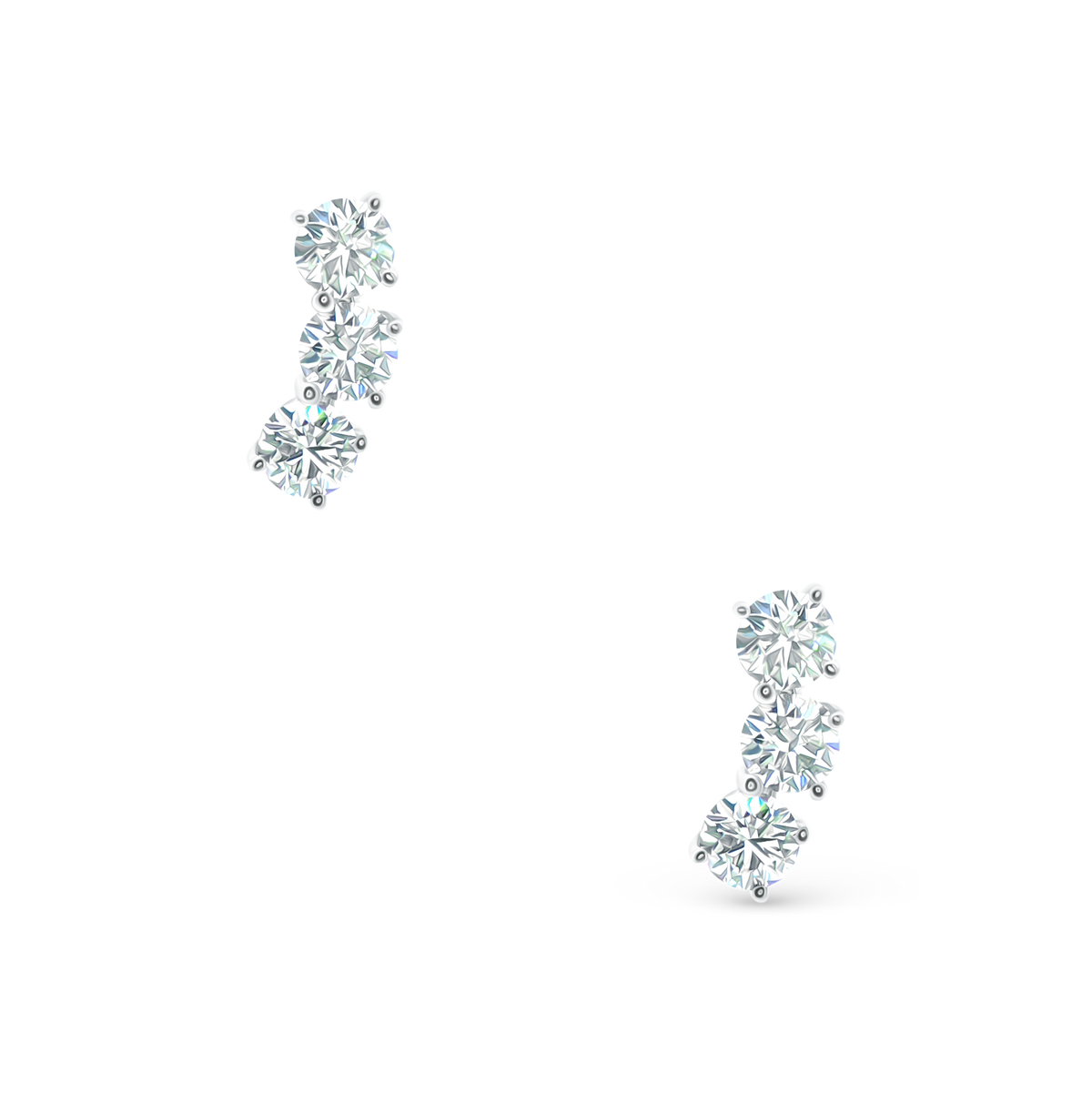 150-6617 0.95ct 18k White Gold Diamond Climber Earrings