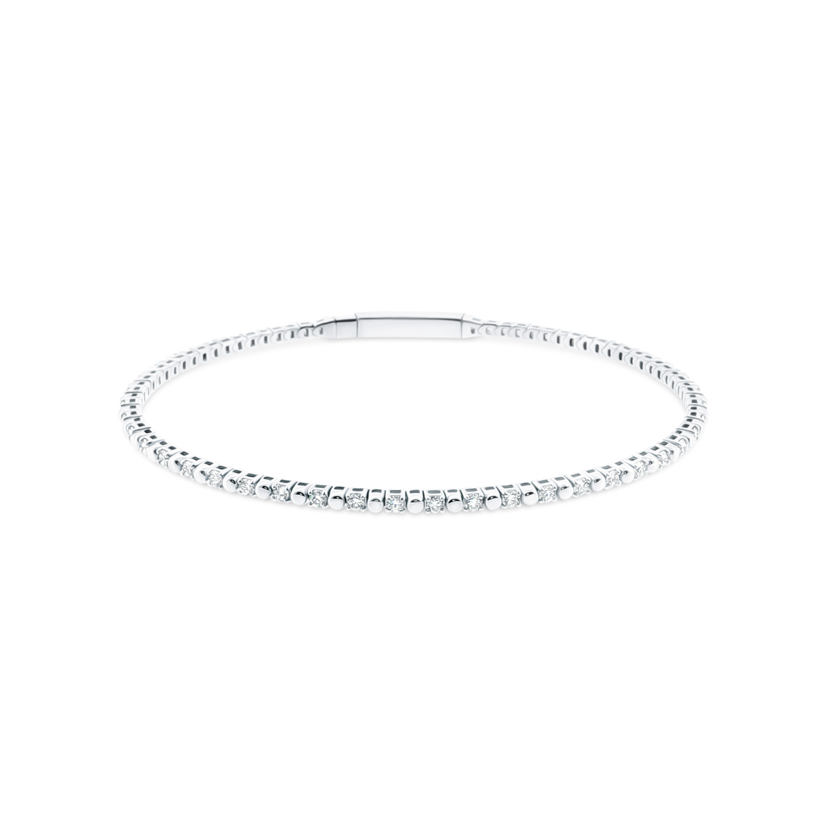 14k white gold diamond flexible bangle 170-4195