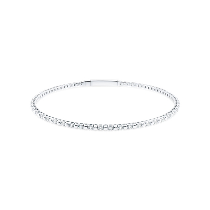 14k white gold diamond flexible bangle 170-4195