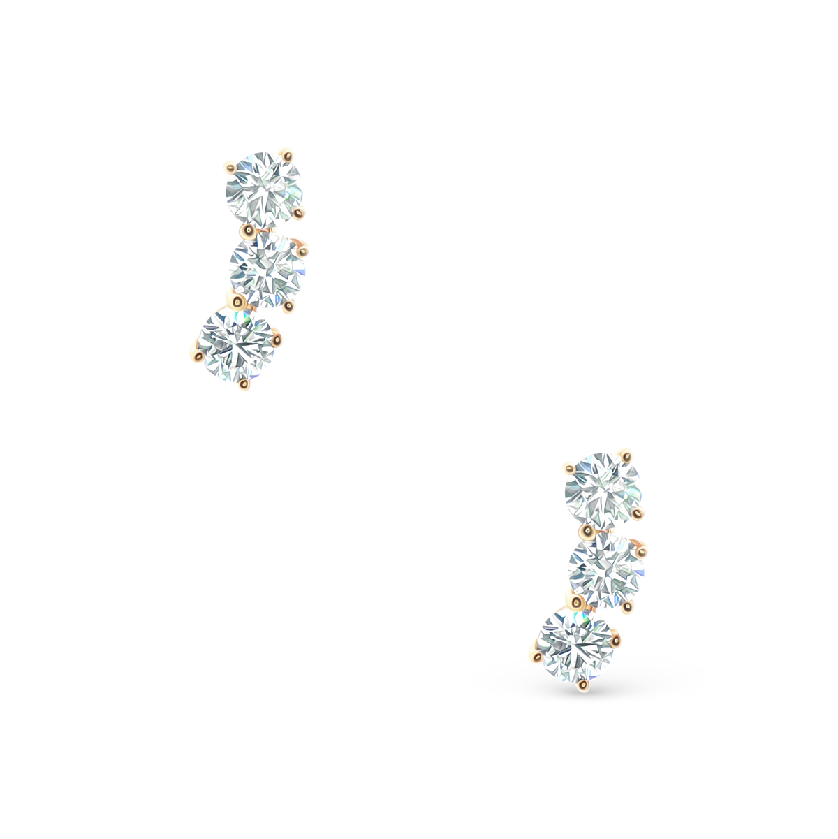 150-6618 1.50ct 18k Yellow Gold Diamond Climber Earrings