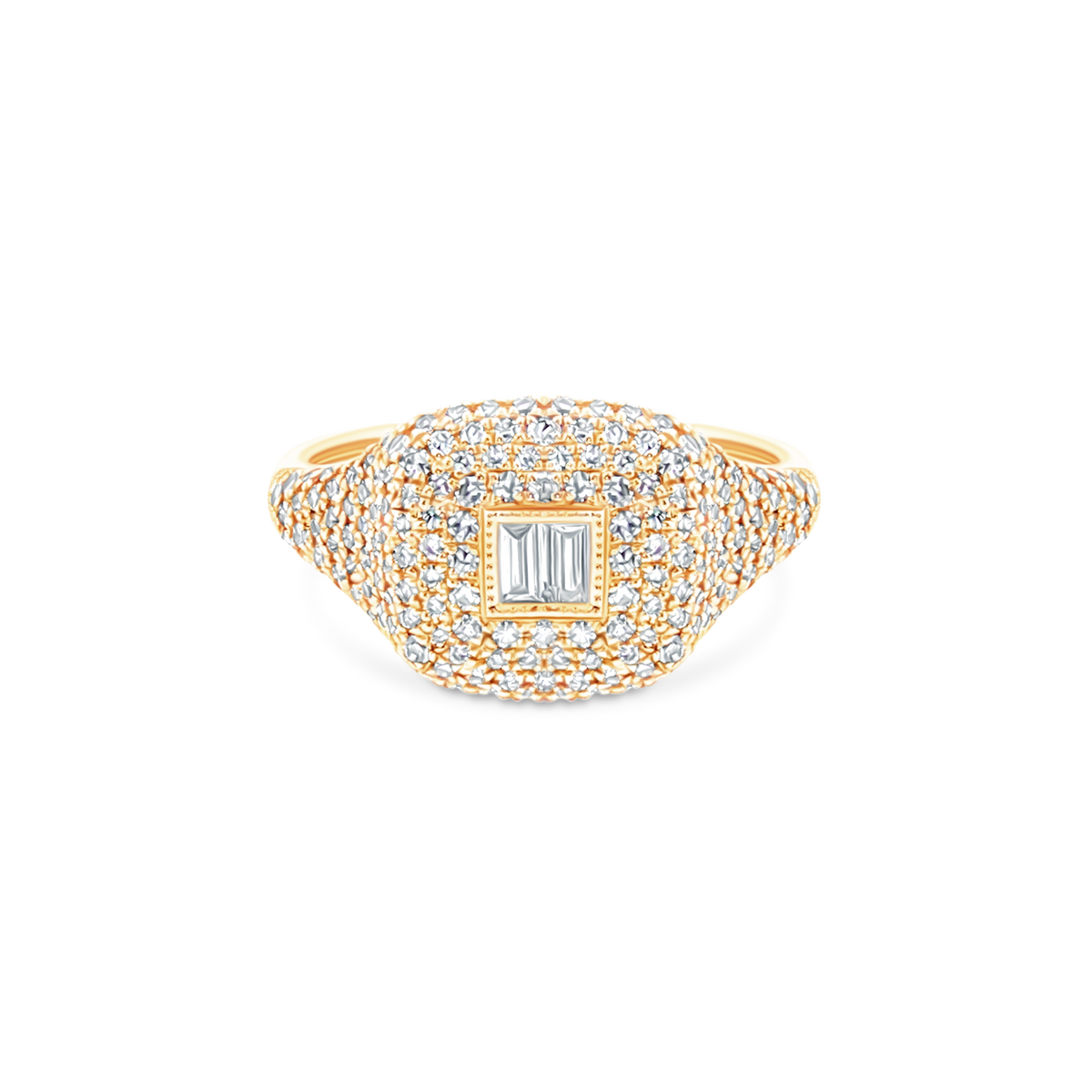 .48ct 14k Yellow Gold Pavé Diamond Pinky Ring, SKU 130-2083