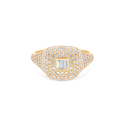 .48ct 14k Yellow Gold Pavé Diamond Pinky Ring, SKU 130-2083