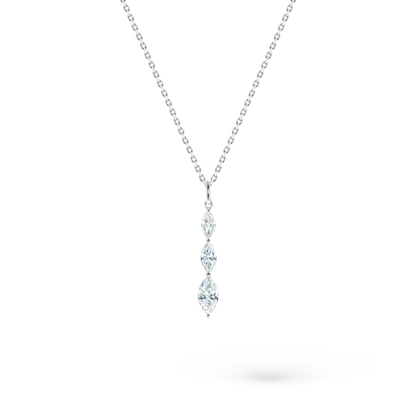 160-5388 — 1.05ct 18k White Gold Marquise Diamond Pendant