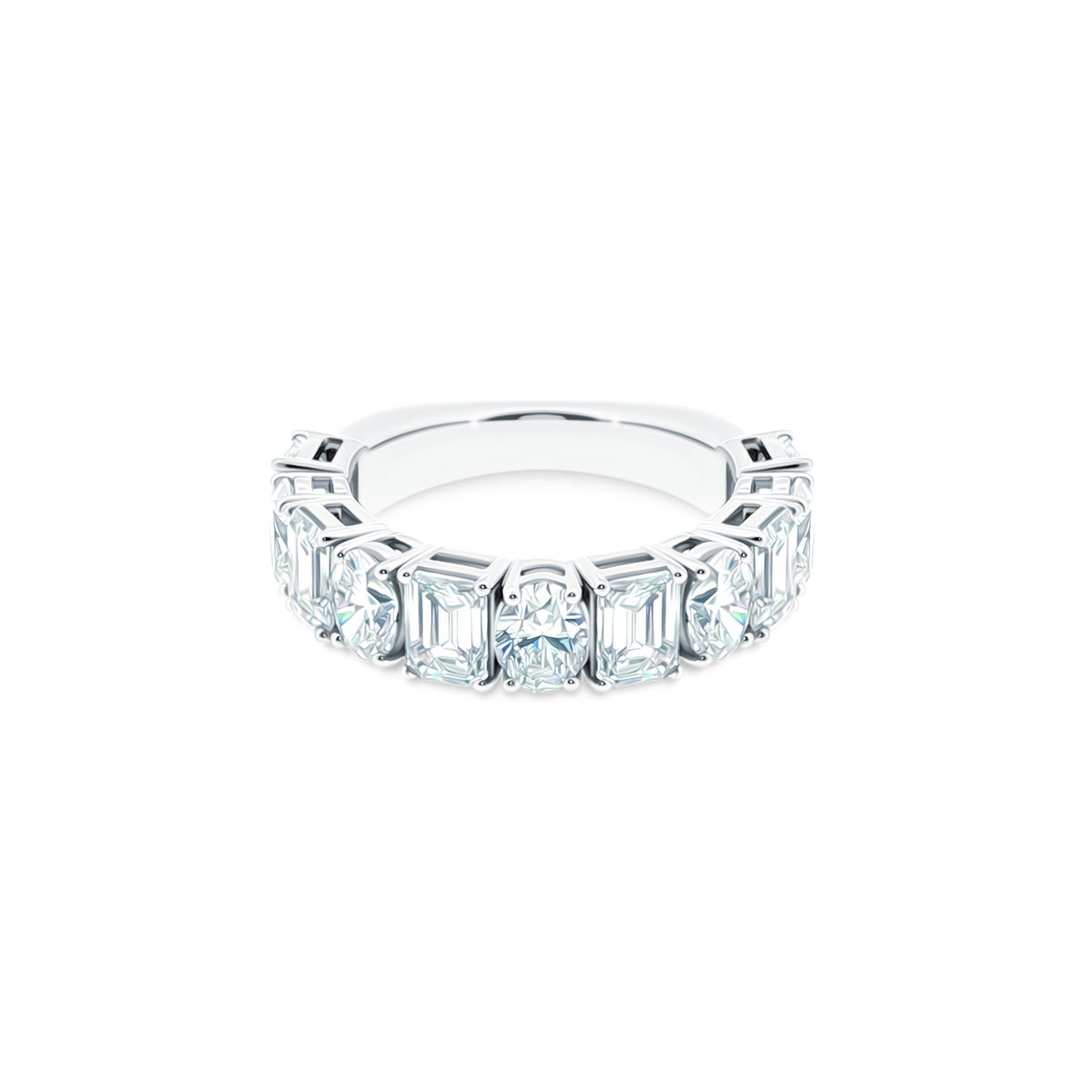 18k white gold mixed shape diamond band 110-9135
