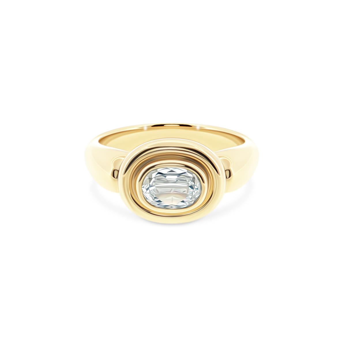 18k yellow gold bezel diamond ring 130-2088