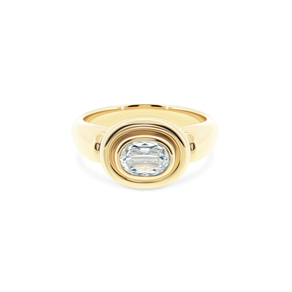 18k yellow gold bezel diamond ring 130-2088