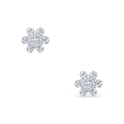 .15ct 14k White Gold Diamond Flower Stud Earrings, SKU 150-6515