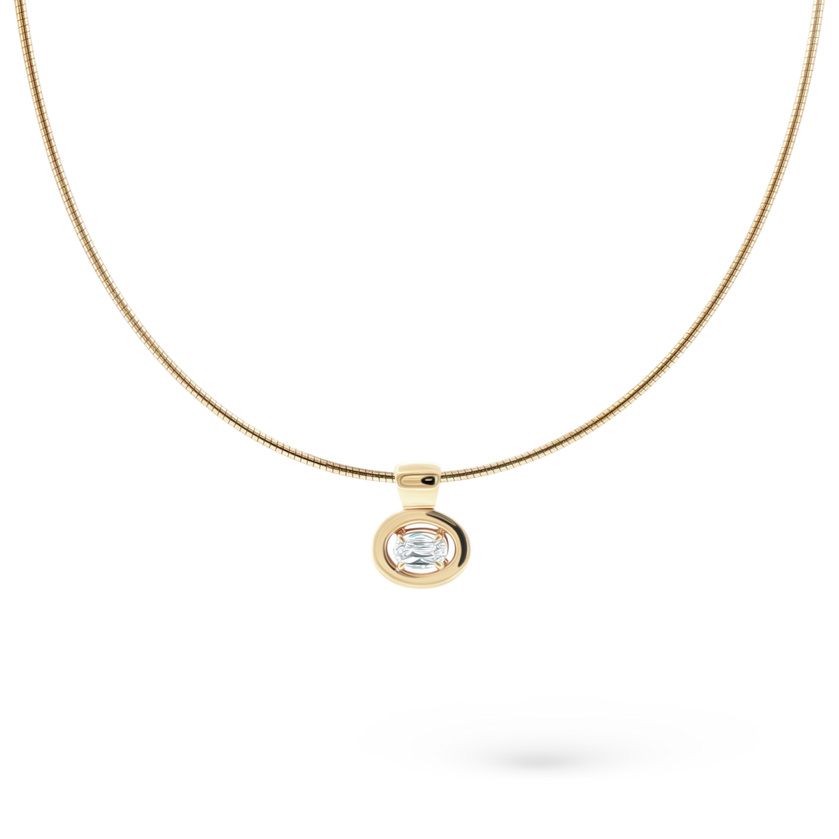 14k yellow gold diamond solitaire necklace 165-1864