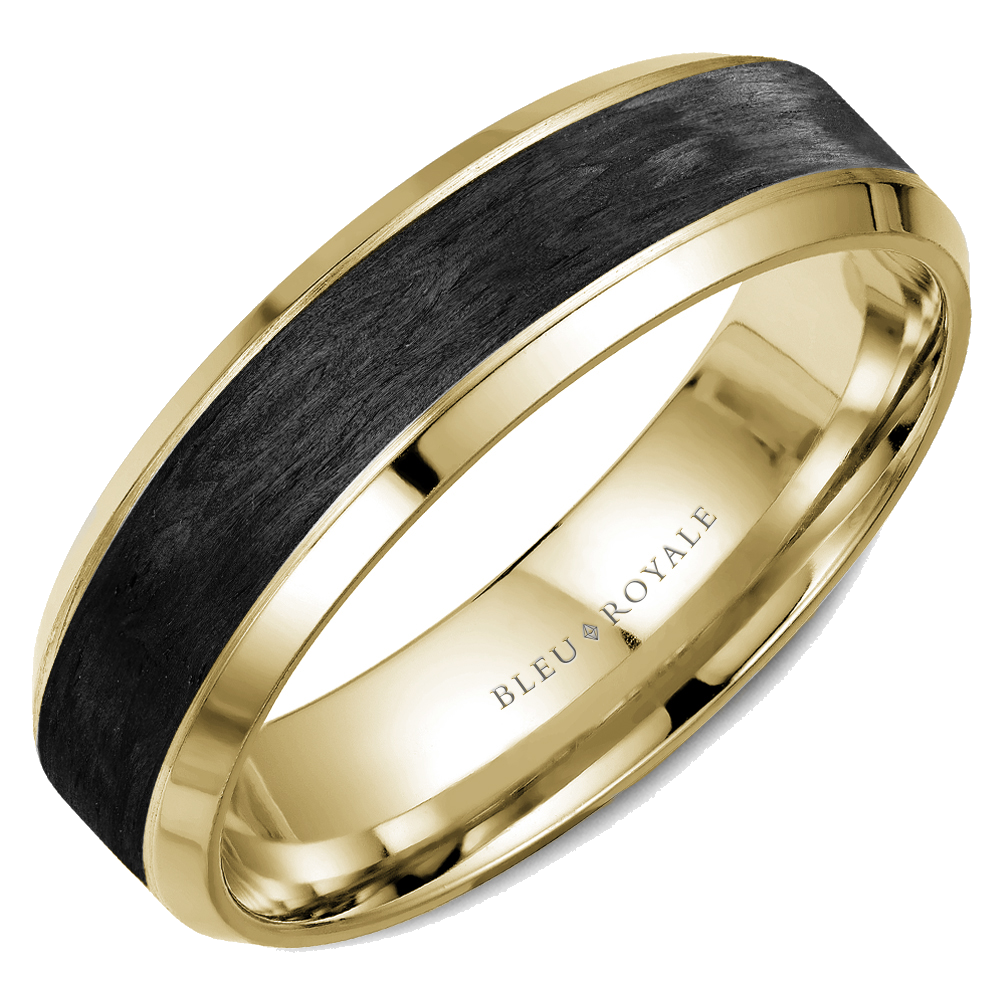 Crown Ring Bleu Royale Men's Band | 14K Gold | 6.5mm | RYL-064Y65 — photo 1 of 1