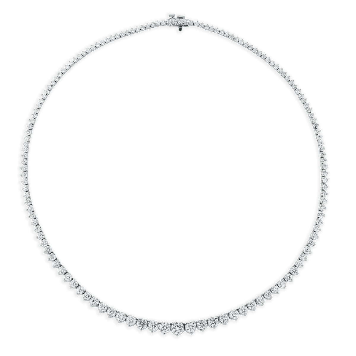 7.00ct 14k White Gold Graduated Diamond Riviera Necklace 165-1801