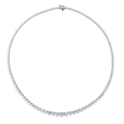 7.00ct 14k White Gold Graduated Diamond Riviera Necklace 165-1801