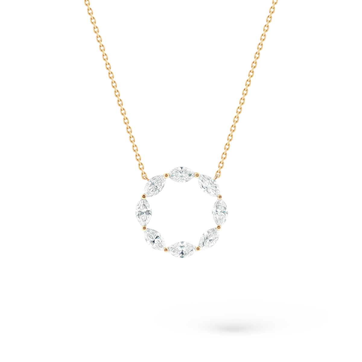160-5389 — 2.00ct 18k Yellow Gold Diamond Circle Pendant