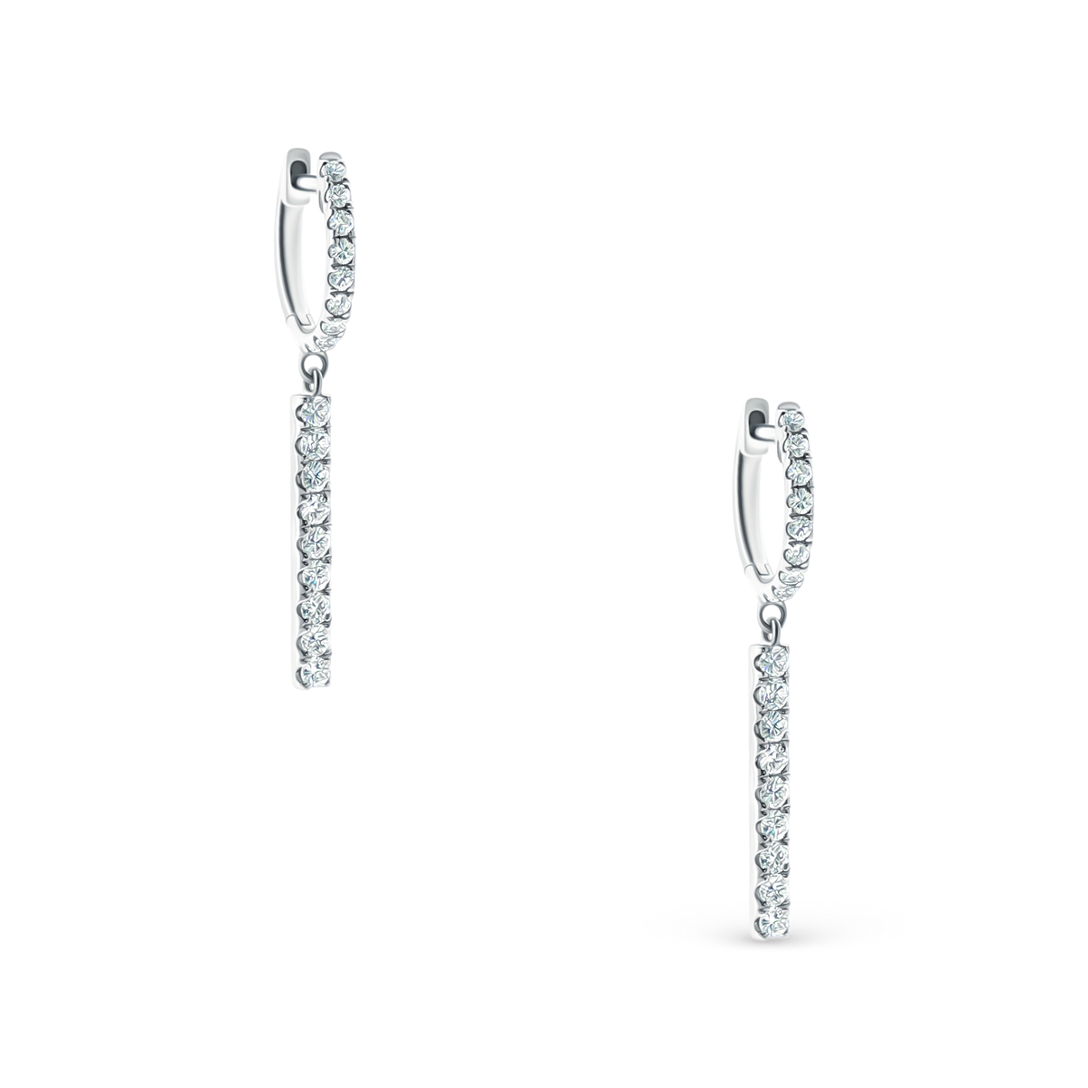 150-6613 0.55ct 18k White Gold Diamond Stick Earrings