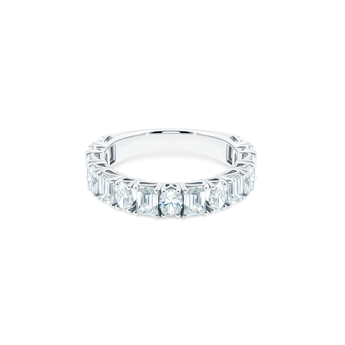 18k white gold mixed shape diamond band 110-9134