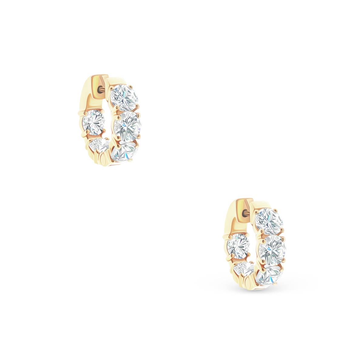 150-6621 5.00ct 18k Yellow Gold Diamond Hoops